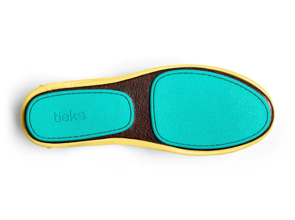 TIEKS LEMON ITALIAN LEATHER BALLET FLATS