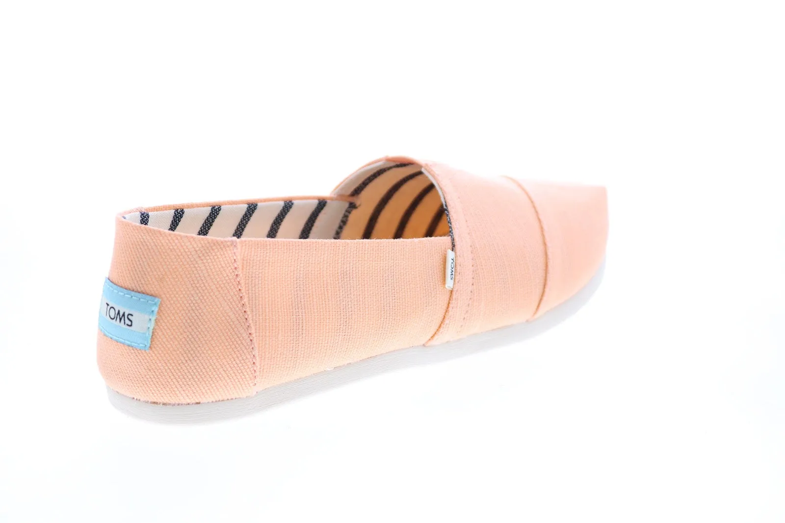 Toms Alpargata 10016517 Womens Orange Canvas Slip On Loafer Flats Shoes