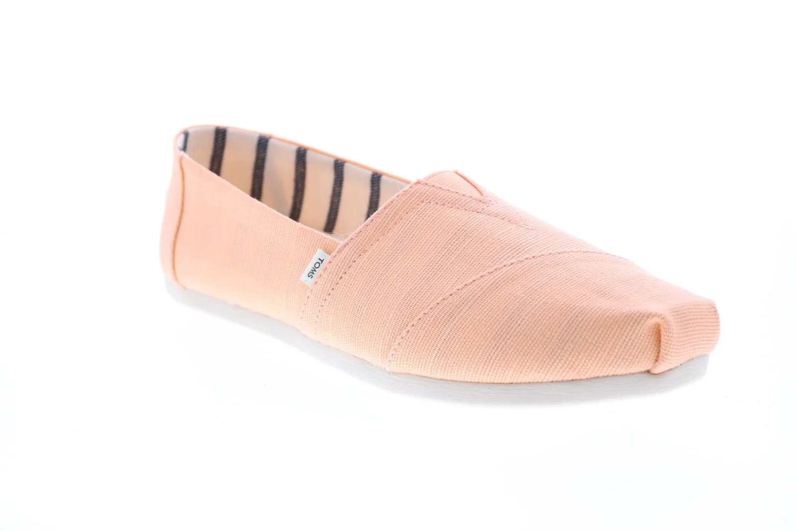 Toms Alpargata 10016517 Womens Orange Canvas Slip On Loafer Flats Shoes