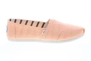 Toms Alpargata 10016517 Womens Orange Canvas Slip On Loafer Flats Shoes