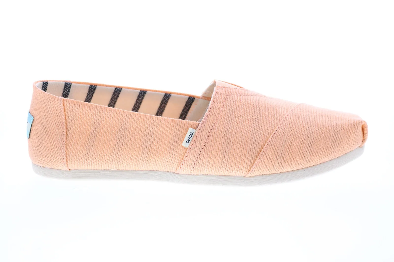 Toms Alpargata 10016517 Womens Orange Canvas Slip On Loafer Flats Shoes