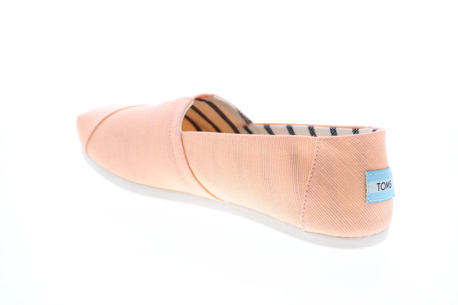 Toms Alpargata 10016517 Womens Orange Canvas Slip On Loafer Flats Shoes