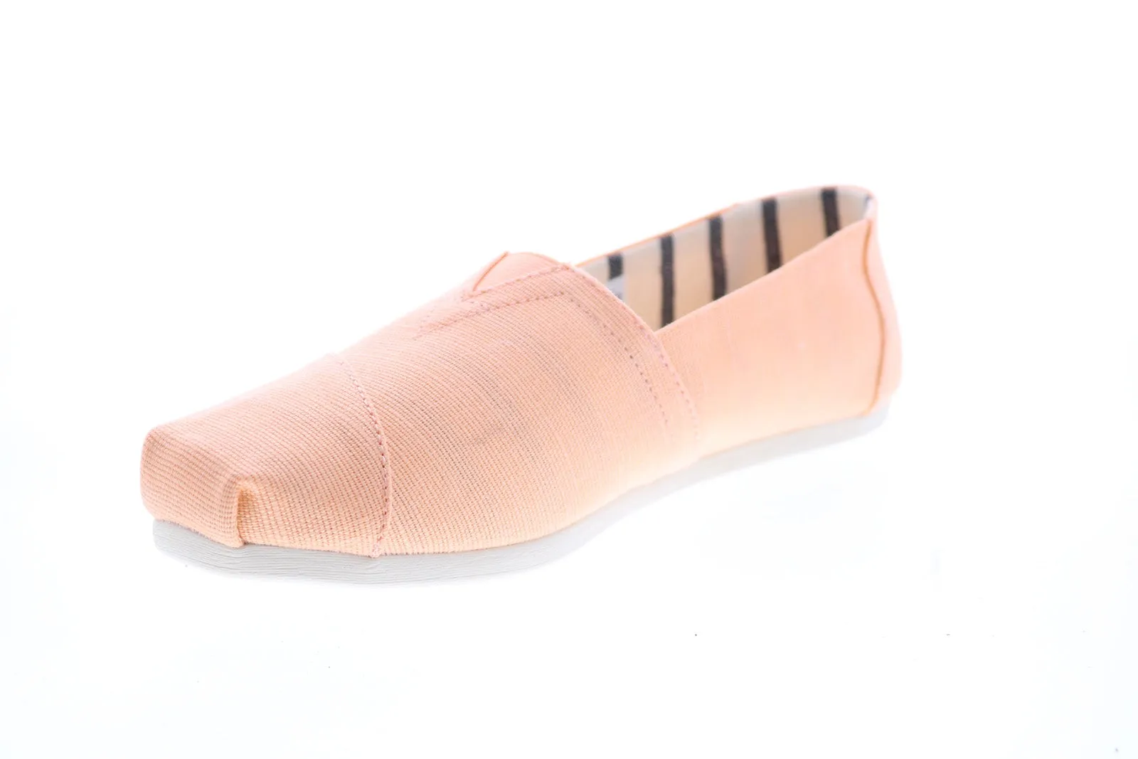 Toms Alpargata 10016517 Womens Orange Canvas Slip On Loafer Flats Shoes