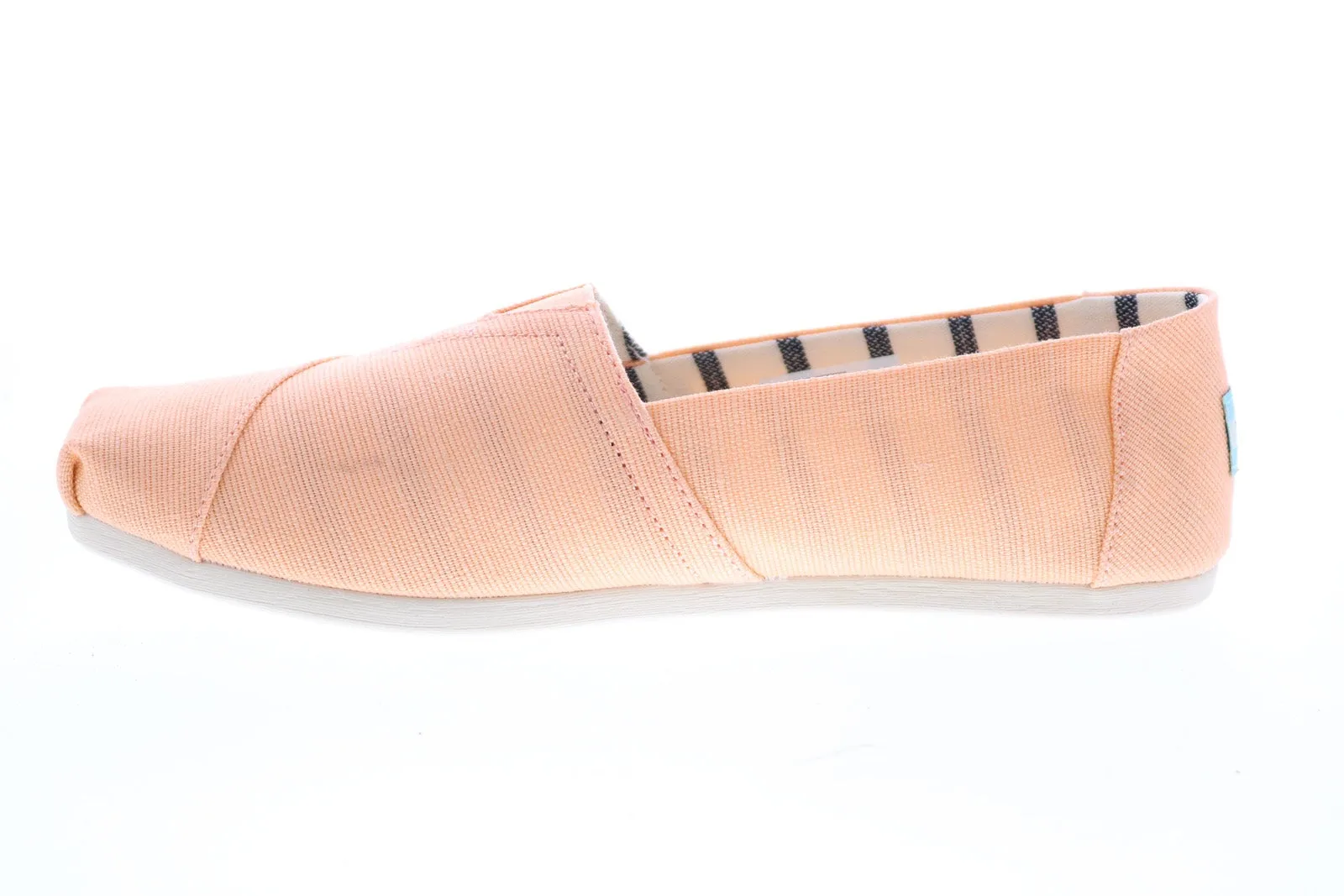 Toms Alpargata 10016517 Womens Orange Canvas Slip On Loafer Flats Shoes