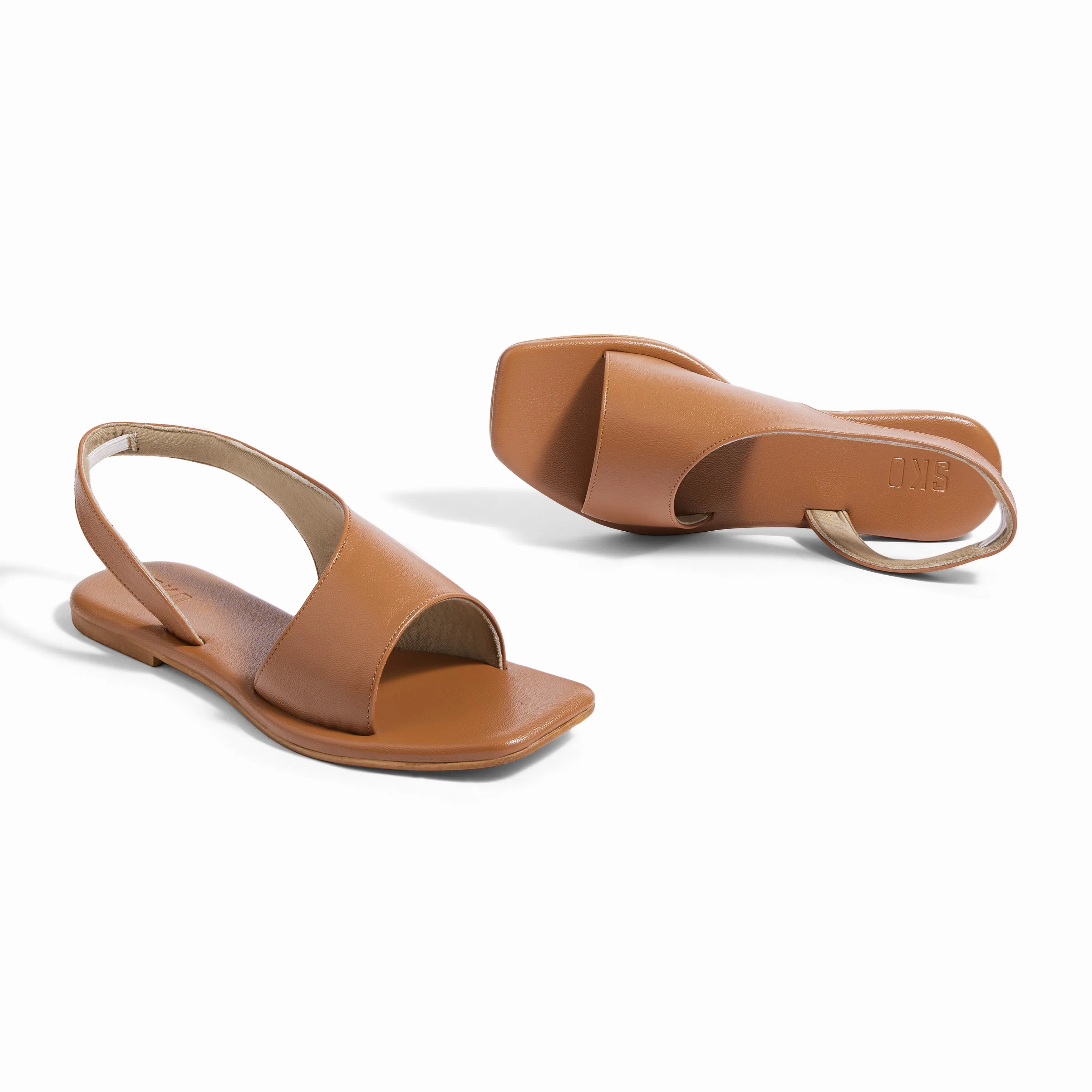 Turin Tan Flat Sandals For Women