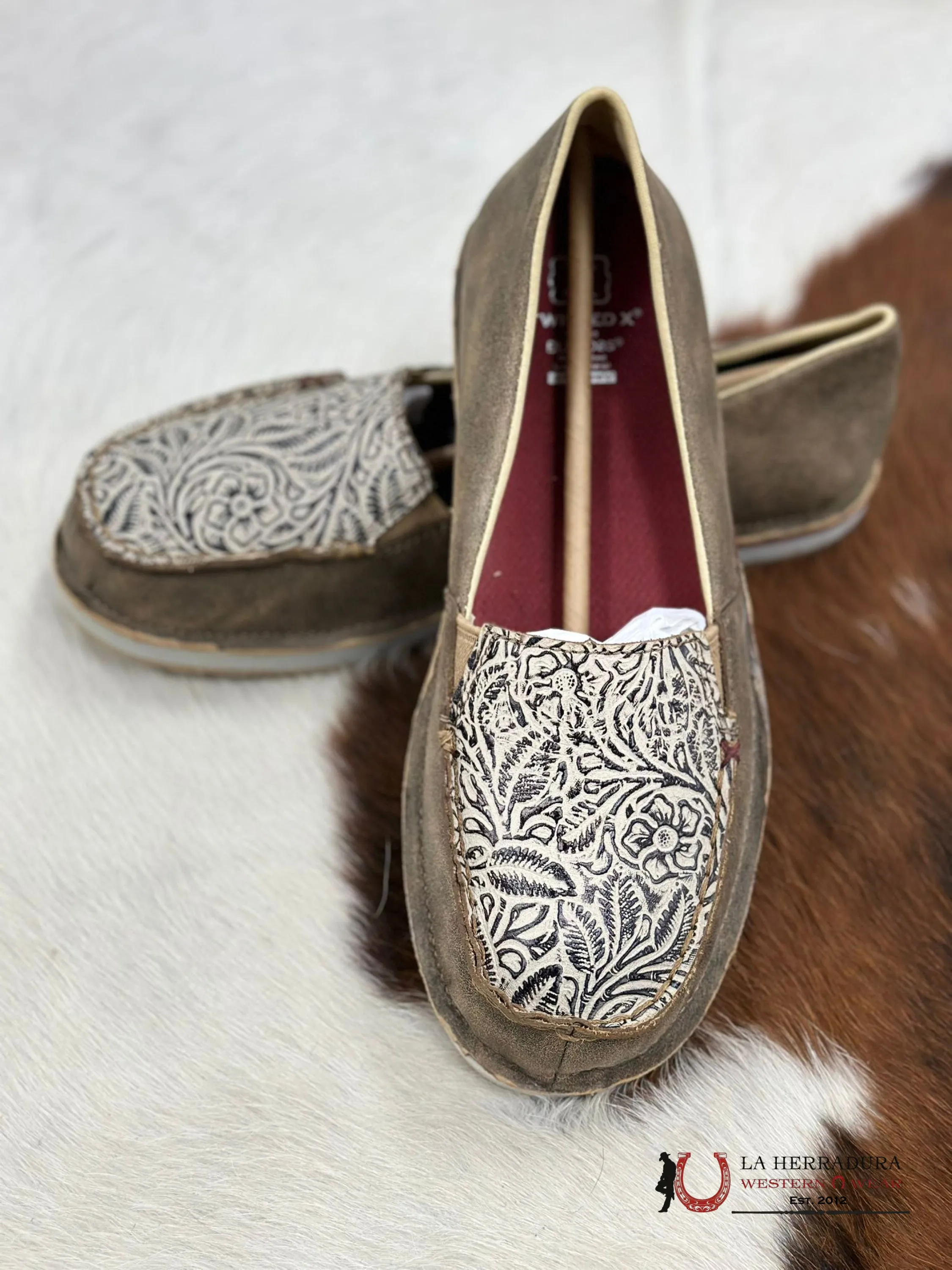 TWISTED X WOMENS SLIP ON LOAFER BOMBER & LIGHT TAUPE WCL0019