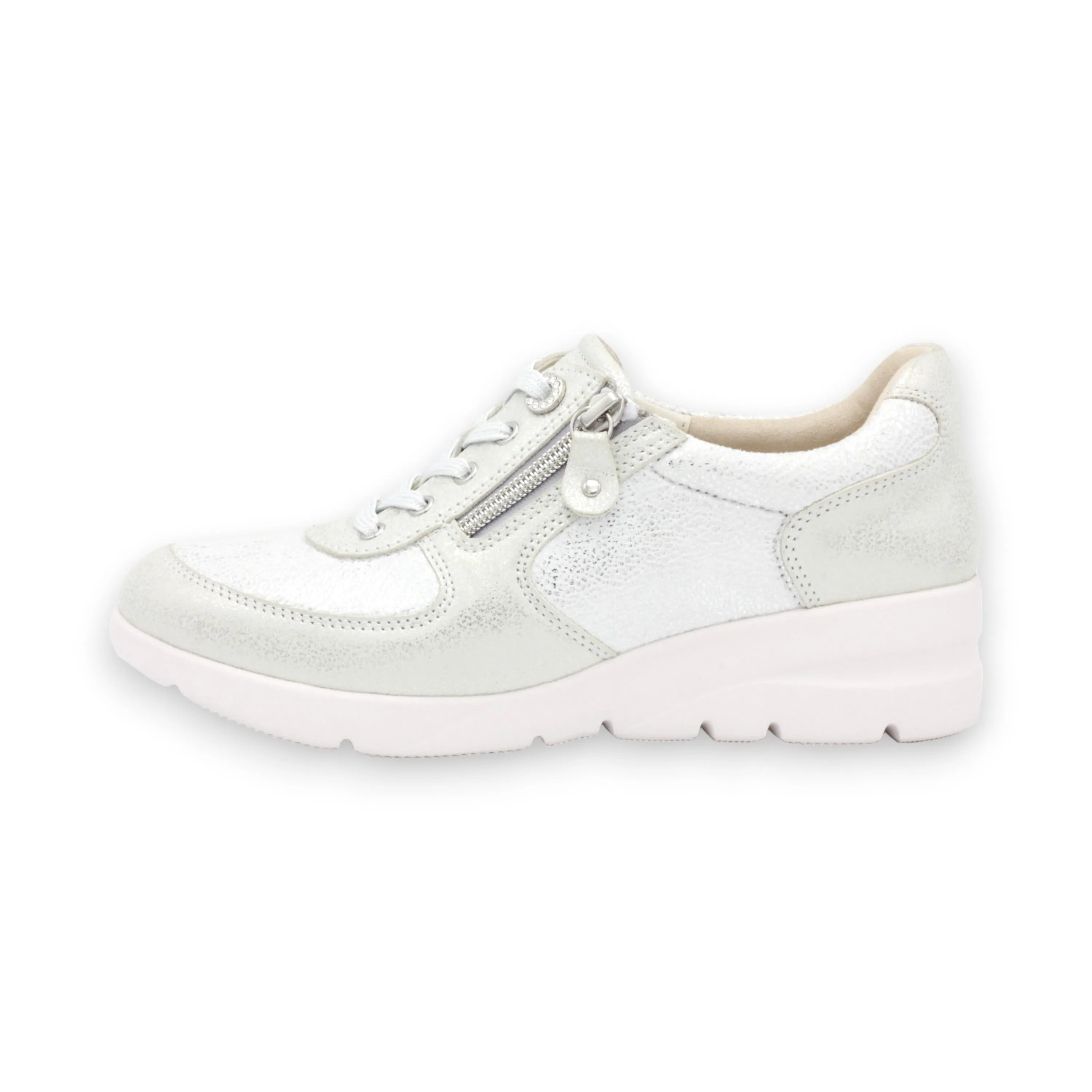 Ultra-Lightweight Women's Sneakers with New Material Super Stretch Fabric, Soft Cowhide Leather, and Swarovski Crystal Eyelets #FJ127