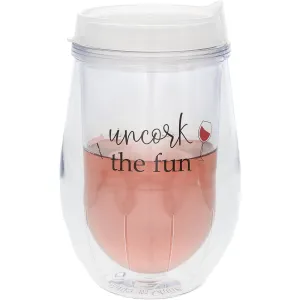 Uncork 12 oz Acrylic Stemless Wine Glass with Lid