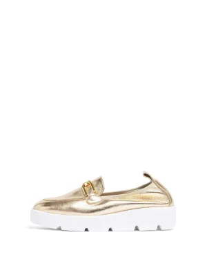 Unisa Gold Sporty Platform Loafer| FINEAGLD