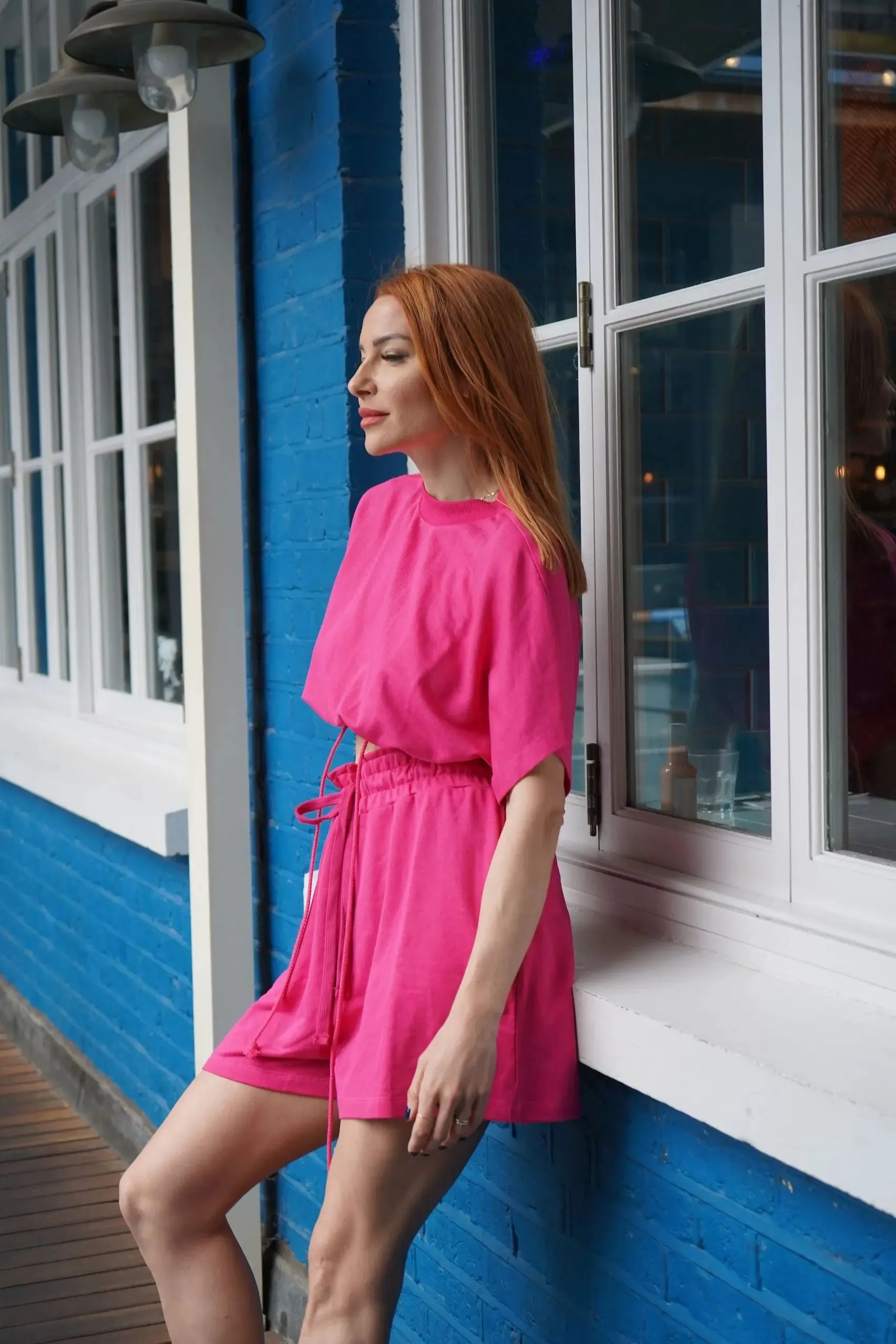 Upcycled - Playsuit - Shorts in Pink