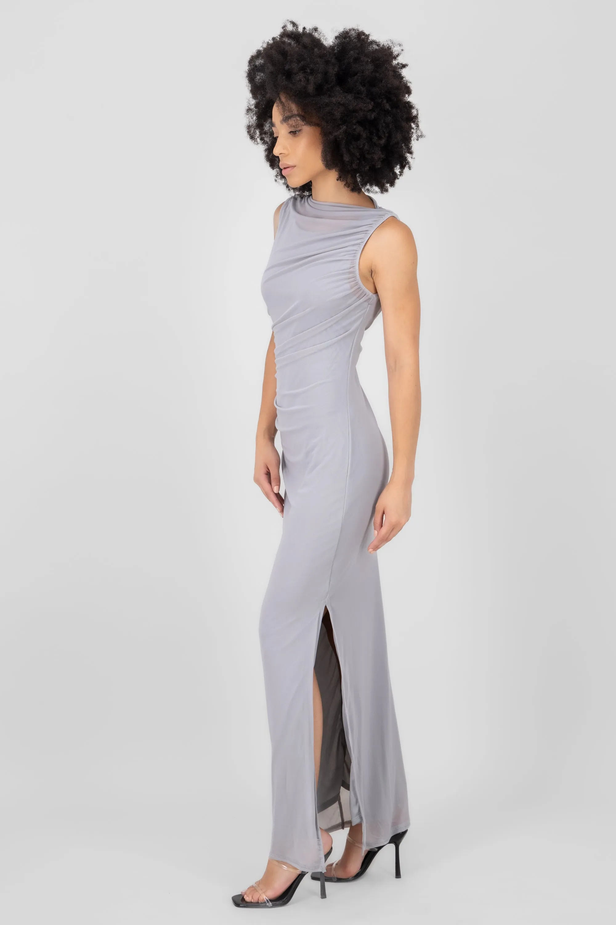 Vestido de mesh liso