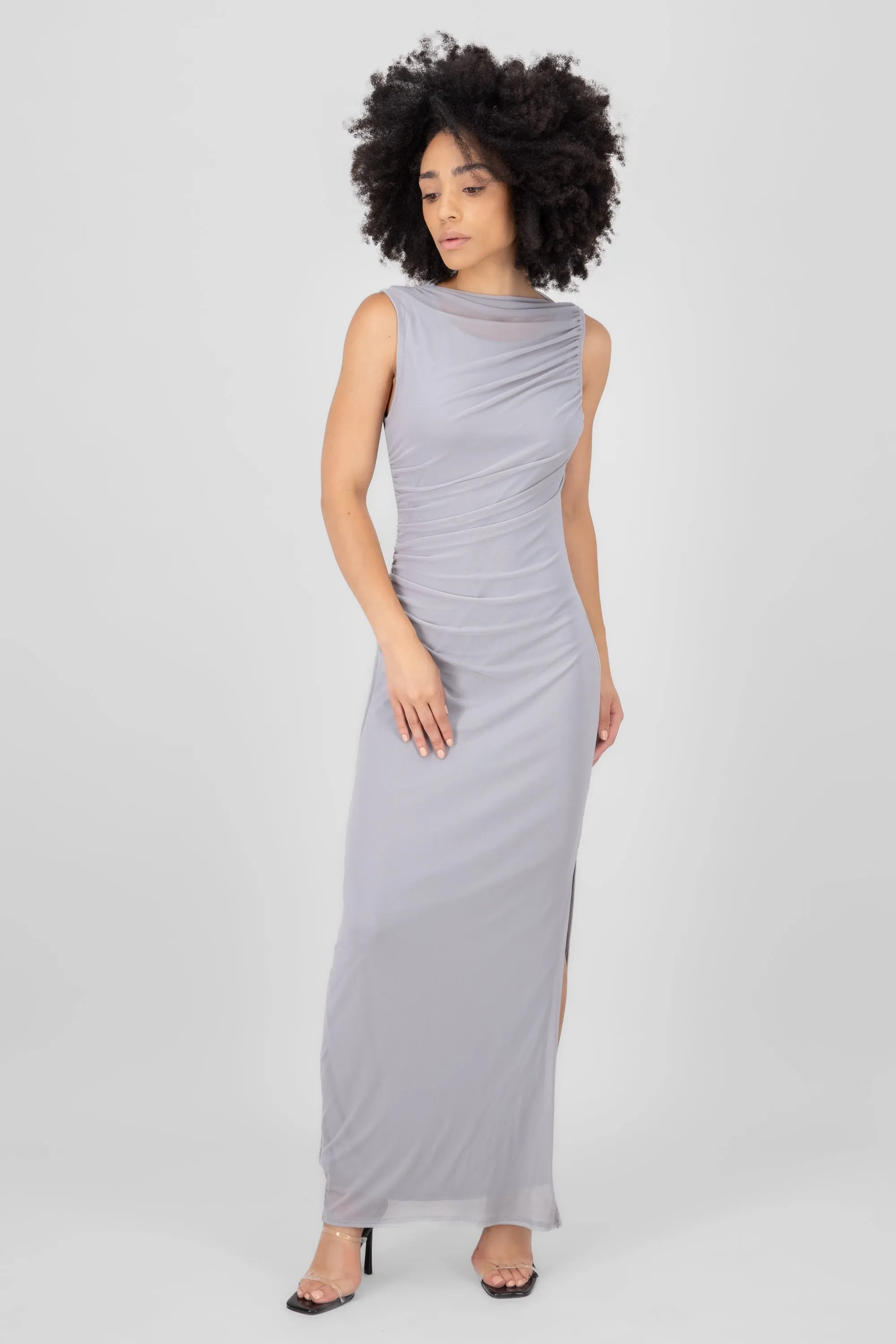 Vestido de mesh liso