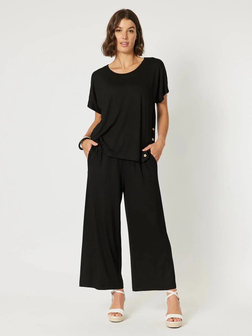 wide leg jersey pant (46177)