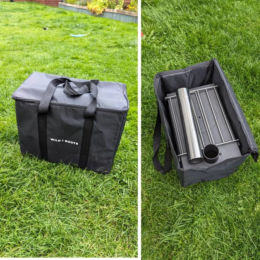 Wild Roots Black BBQ Fire Pit Stove Box - Mini Log Burner