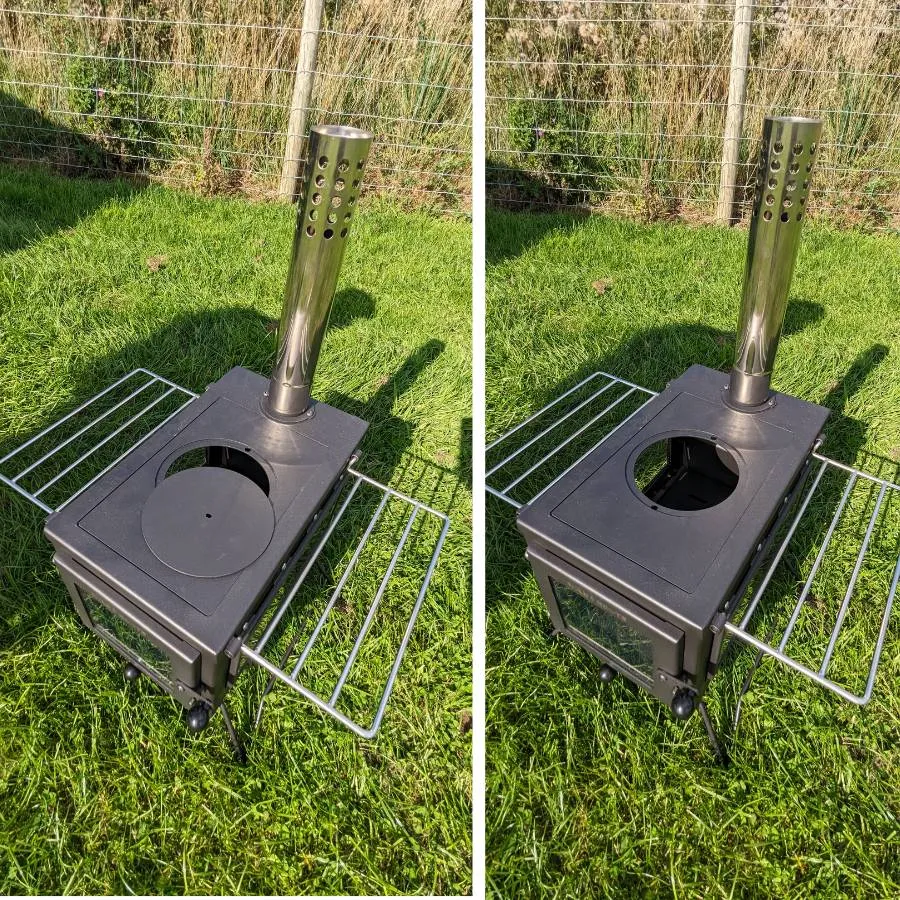 Wild Roots Black BBQ Fire Pit Stove Box - Mini Log Burner