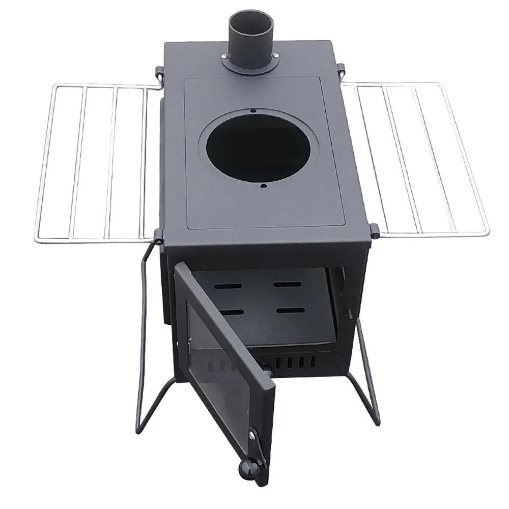 Wild Roots Black BBQ Fire Pit Stove Box - Mini Log Burner