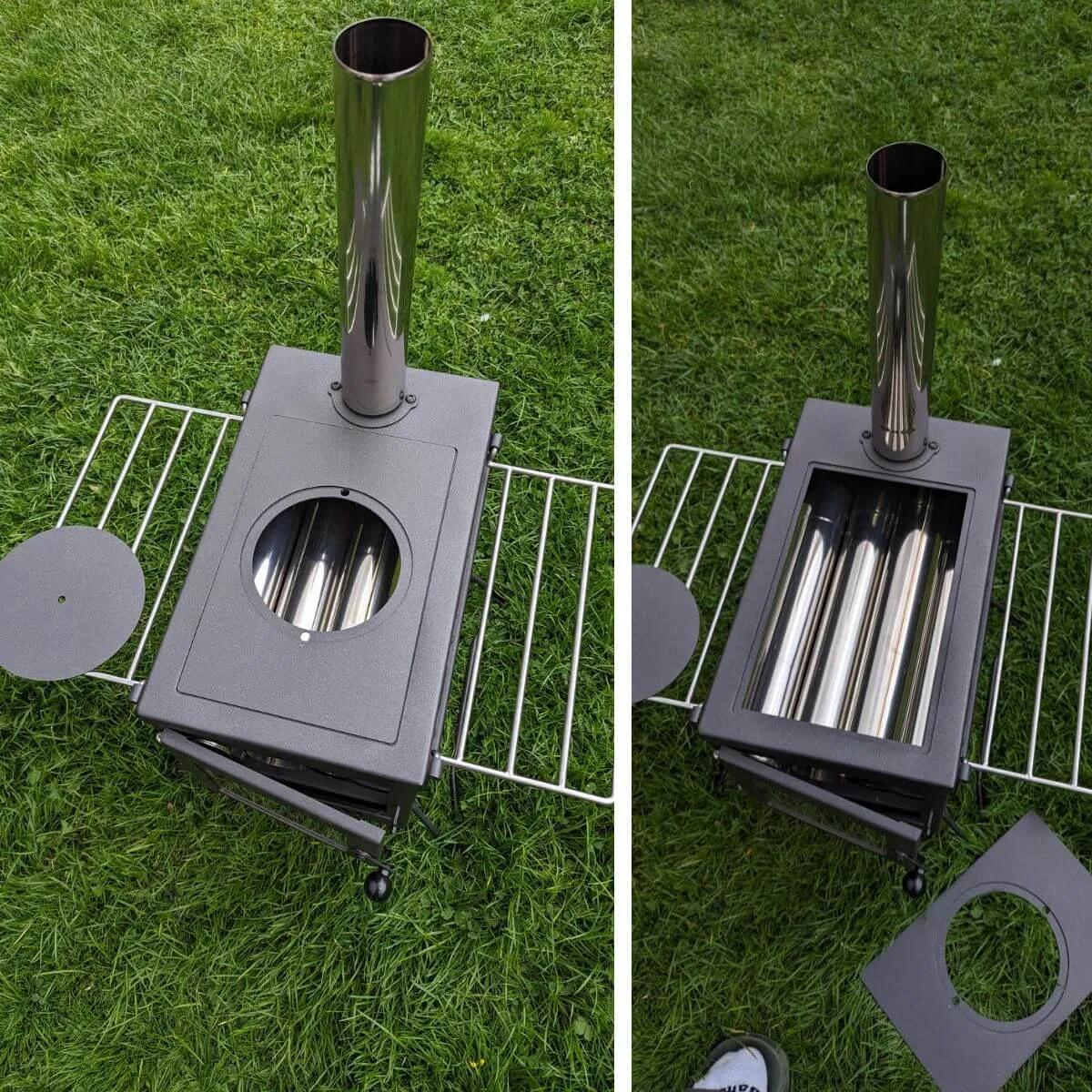 Wild Roots Black BBQ Fire Pit Stove Box - Mini Log Burner