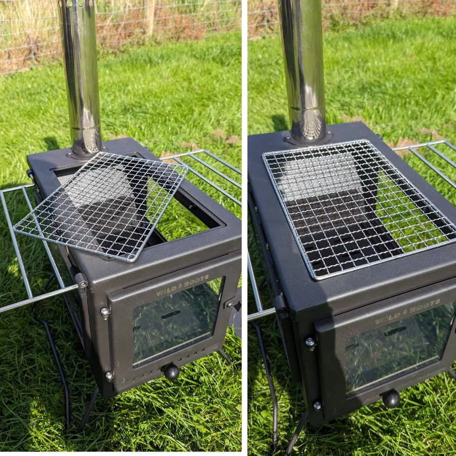Wild Roots Black BBQ Fire Pit Stove Box - Mini Log Burner