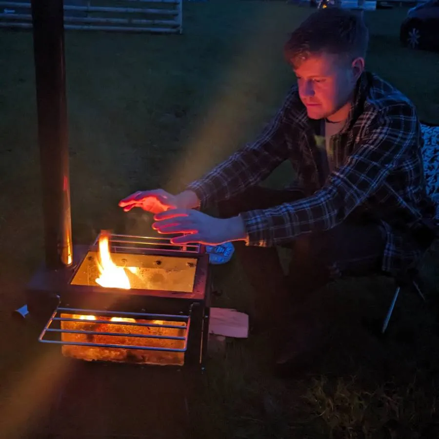 Wild Roots Black BBQ Fire Pit Stove Box - Mini Log Burner