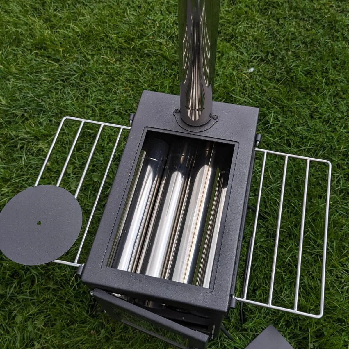 Wild Roots Black BBQ Fire Pit Stove Box - Mini Log Burner
