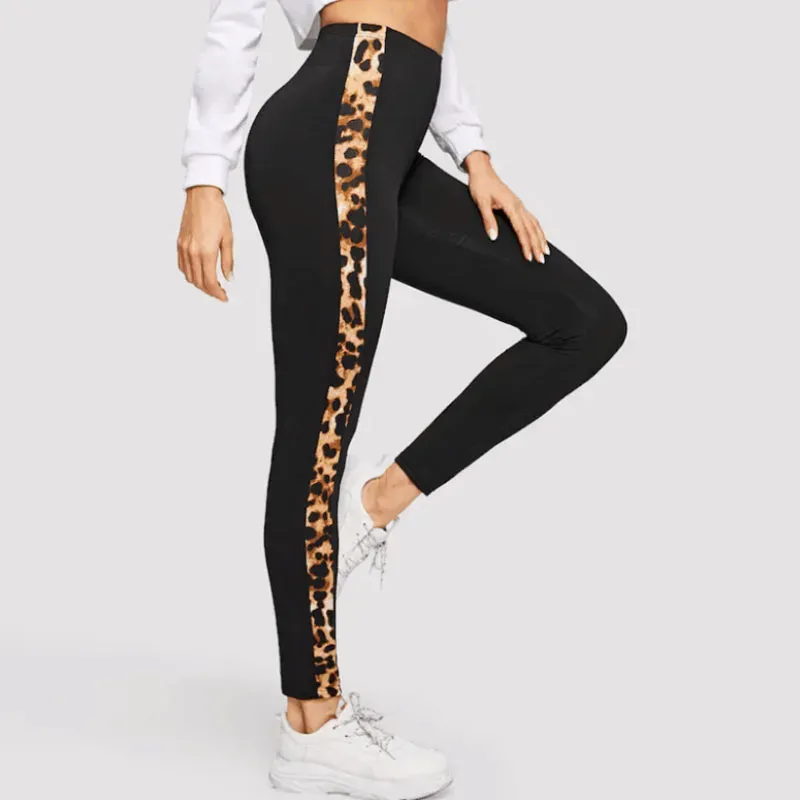 WildSide High-Waist Animal Print Side Stripe Leggings