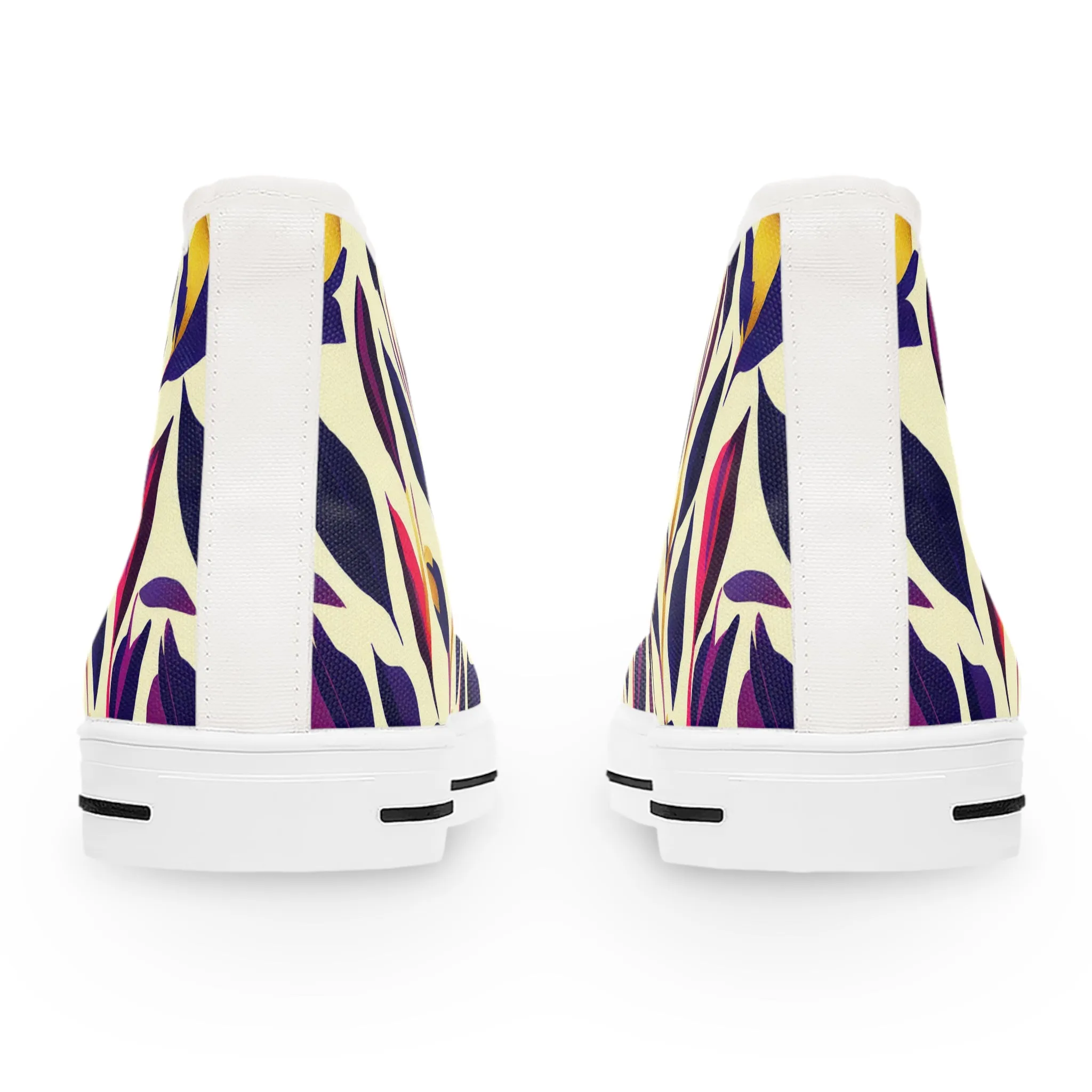 Women's High Top Sneakers - Violet Flourish Damask